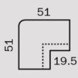 Narożnik wewnętrzny ostry 50x33cm r19,5 płaski Ton Pierre - 2