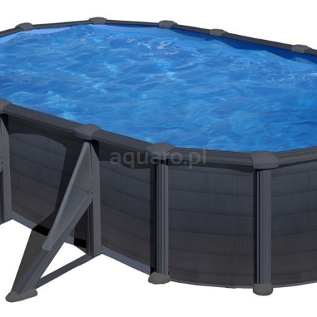 Basen owalny Anthracite ze wspornikami o głębokości 132 cm